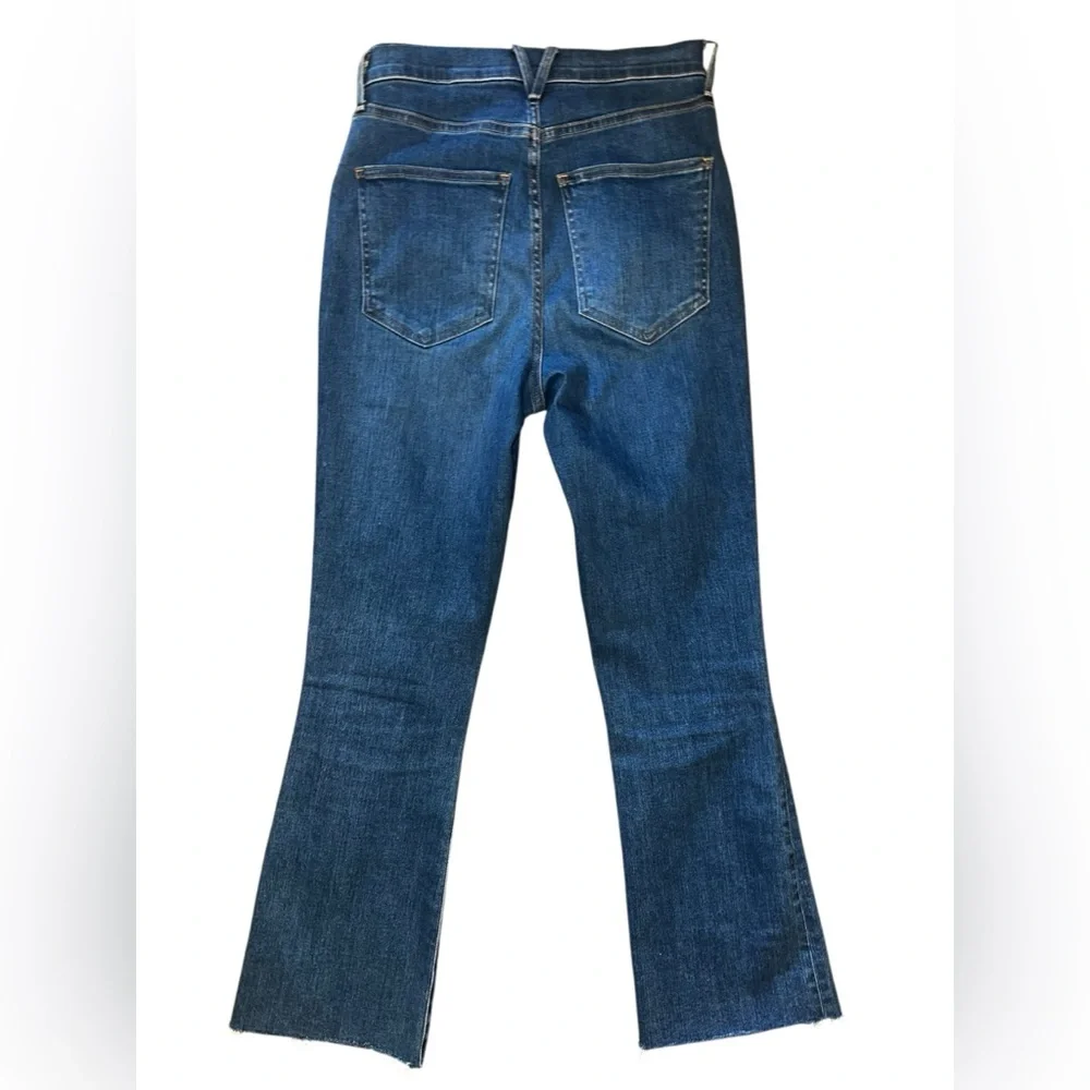 Veronica Beard Carolina Ankle Skinny Flare Stretch High-Rise Raw Hem CroppedJean